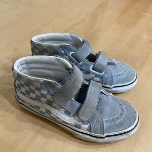 Vans Off the Wall Kids Boys Blue and White High-Top Shoes